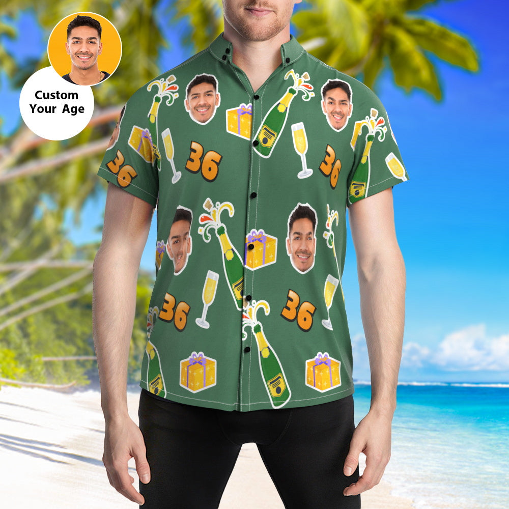 Chemises hawaïennes personnalisées Chemise de fête d'anniversaire avec votre âge