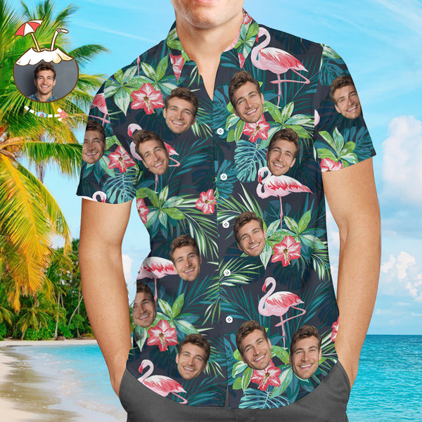 Chemises hawaïennes personnalisées Chemise de plage Aloha Colorful Flamingo pour hommes