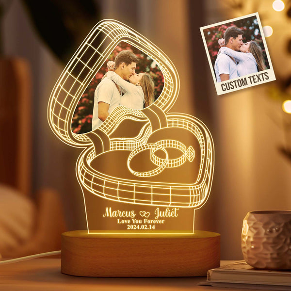 Custom Couple Photo Lamp Gifts for Her Night Light