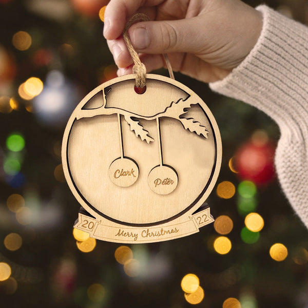 Personalized Family Members Christmas Ornament Gift for Family - lampelunephotofr