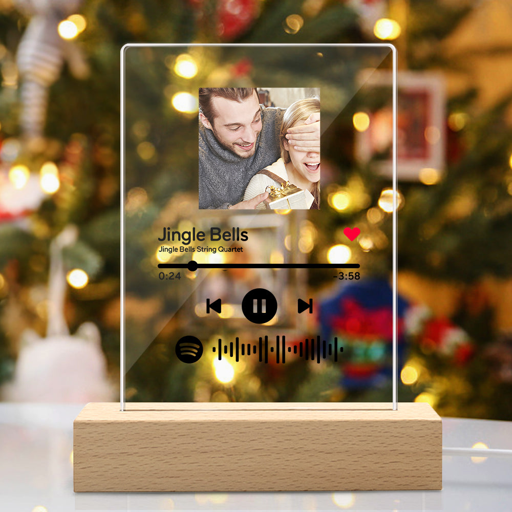 Cadeaux de Noël Veilleuse de plaques de verre Spotify