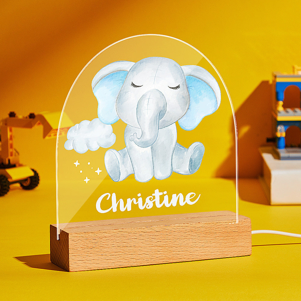 lampe personnalisé éléphant et confettis pour déco chambre bébé Série Golo