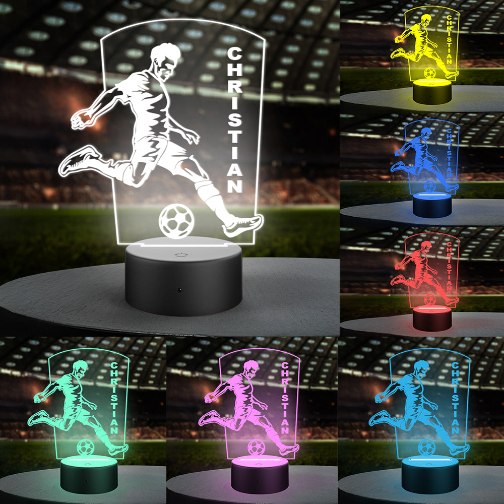 Cadeaux Personnalisés De Lampe De Coupe Du Monde De Lumière De Nuit D'athlète De Football De Nom Pour Des Fans De Football