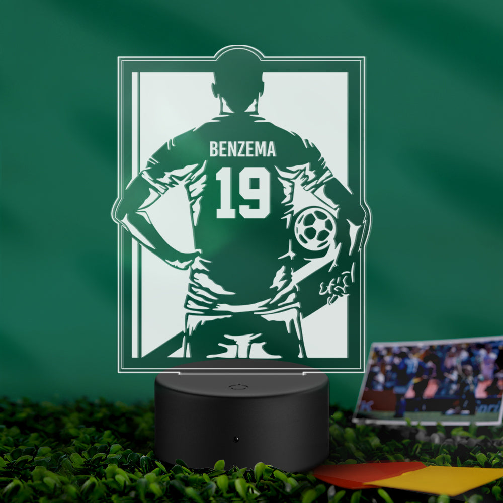 Cadeaux Personnalisés De Lampe De Coupe Du Monde De Lumière De Nuit De Football De Numéro De Nom Pour Des Fans De Football
