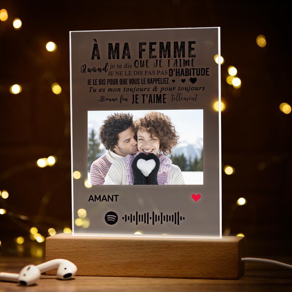 Cadeau Personnalisé Cadeau Anniversaire Femme - Veilleuse Gravée