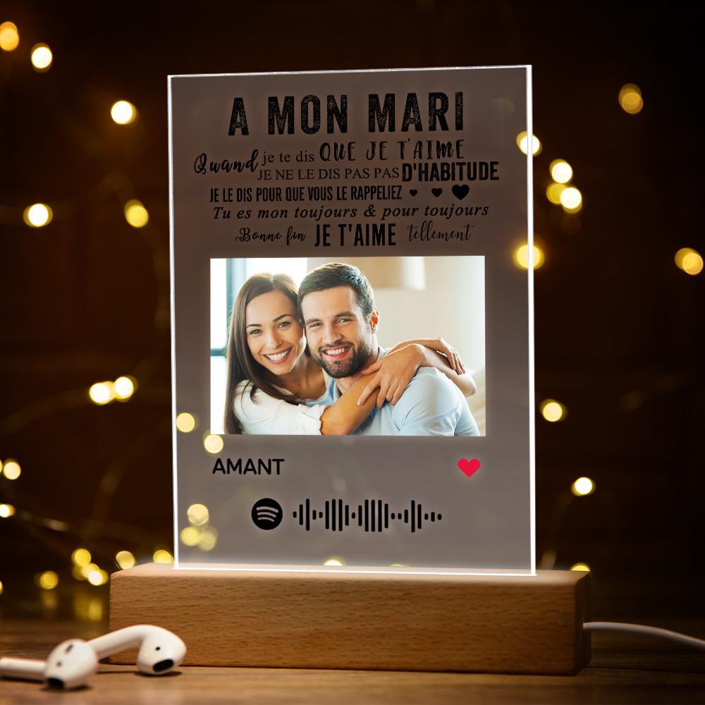 Cadeau Maman, LED Veilleuse en Acrylique Cadeau pour Maman