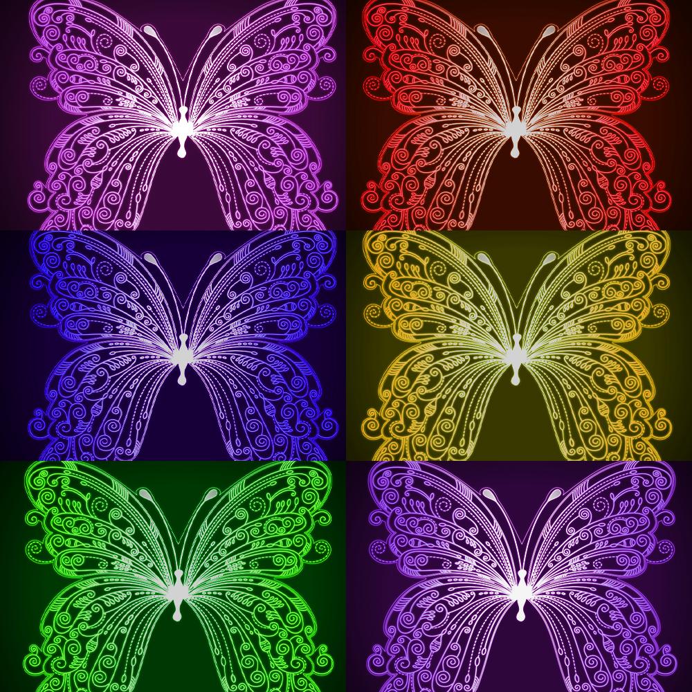 Lampe enfant 3D multicolore personnalisée - Papillon